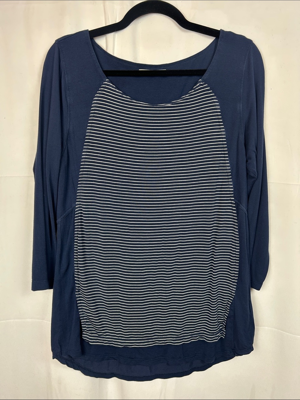 Tart Navy Long-Sleeve Tee with White Striped Front